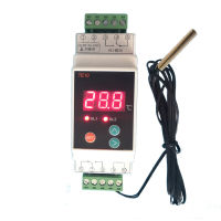 AC90 ~ 260V Din Rail Thermostat เทอร์โมสตัทดิจิตอล2ทางรีเลย์ Thermostat Alarm Temperature Controller