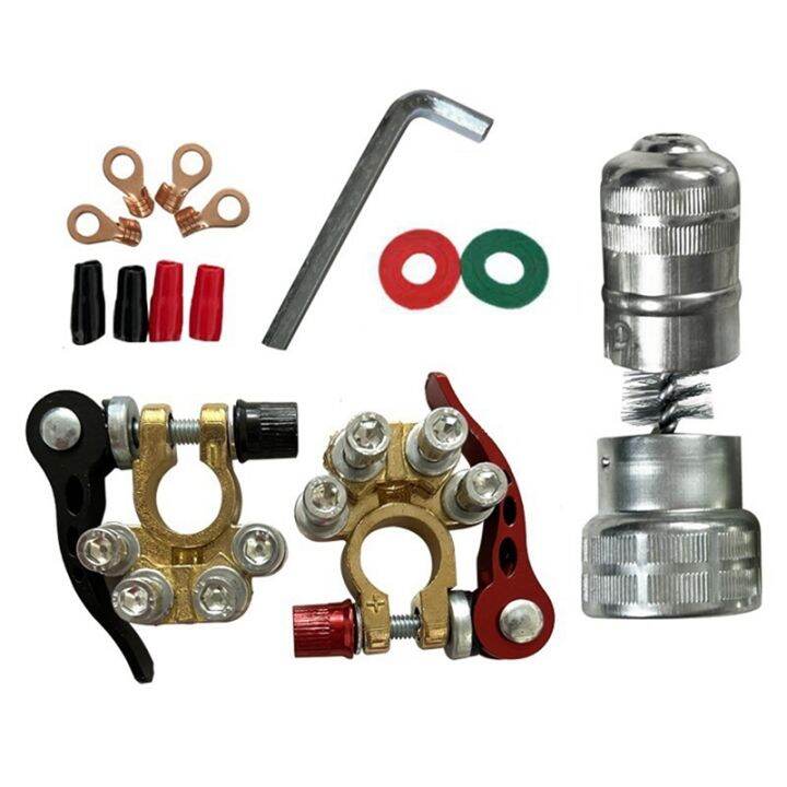 2 Battery Terminals, 12 V 4Way Pole Clamp Car Battery Quick Release