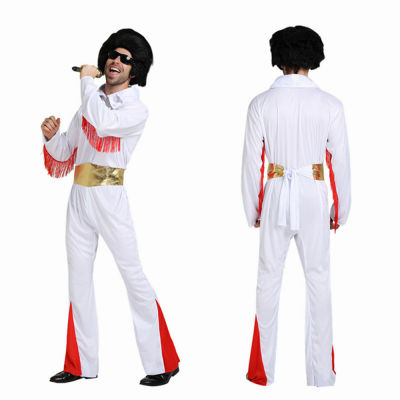 ชุดคอสเพลย์ Elvis Presley ผู้ชายสำหรับผู้ใหญ่,เครื่องแต่งกายสำหรับนักร้องงานคาร์นิวัลเสื้อผ้าสำหรับงานเลี้ยงวันเกิด