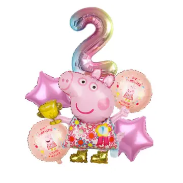 Peppa & George Pig Theme Birthday Party Foil Balloon Packs Number