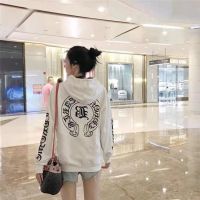 COD BOYO Chrome Hearts 2022Ch quality horseshoe double sleeve Sanskrit letter printed mens and womens hooded cross Net red tide sweater