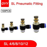 【hot】✣❁  100Pcs SL4-M5/SL6-M5/SL4-02/6-02 Pressure Regulator Throttle Compressor Accessories Air Pneumatic Fitting