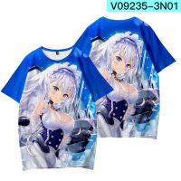 Azur Lane Cosplay Men Women 3D Basic Short Sleeve T shirt Casual Tee Y12