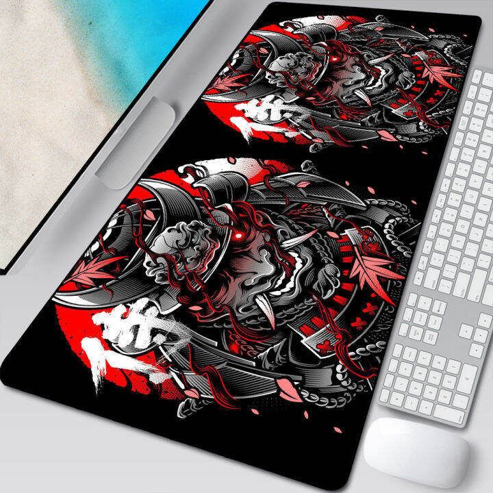 master-of-the-devil-japan-mouse-pad-สีดำและสีขาว-gaming-keyboard-แผ่นยาง-pad-บนโต๊ะโต๊ะ-anime-แผ่นรองเม้าส์-pc-rug