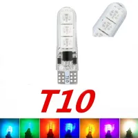 (Premium car) RGB T10 W5W Led 5050หลอดไฟ SMD Car Dome อ่านไฟรถยนต์ Wedge Lamp RGB LED Light สำหรับรถยนต์ Universal 1 Pcs