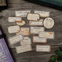 16 Pcs Tim Holtz Style Yellowed Vintage Label Stickers Junk Journal Ephemera Collage Aesthetic Stickers Scrapbooking Material  Scrapbooking