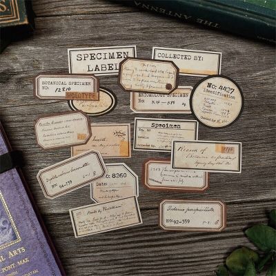 16 Pcs Tim Holtz Style Yellowed Vintage Label Stickers Junk Journal Ephemera Collage Aesthetic Stickers Scrapbooking Material  Scrapbooking