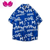 ✸✺№  Ins port taste sense vintage ancient with male flowers with short sleeves shirt Thai Hawaiian shirt new handsome coat tide restoring ancient ways