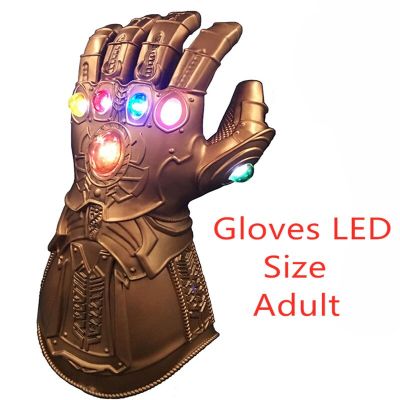 คอสเพลย์ถุงมือ Thanos แบบไฟ LED ถุงมือถุงมือพีวีซีตุ๊กตาขยับแขนขาได้ของขวัญอุปกรณ์ตกแต่งฮาโลวีน