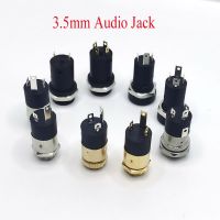 3.5mm PJ Series Stereo Female Socket with Screw 3.5 Audio Headphone Jack 3P 4P Vertical Double Channel Connector 392 31640