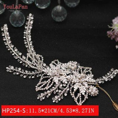 HP252 Golden Bridal มงกุฎรัดเกล้า Rhinestone เครื่องประดับผมสำหรับเจ้าสาวผมอุปกรณ์เสริมคริสตัลเครื่องประดับศีรษะเจ้าสาว