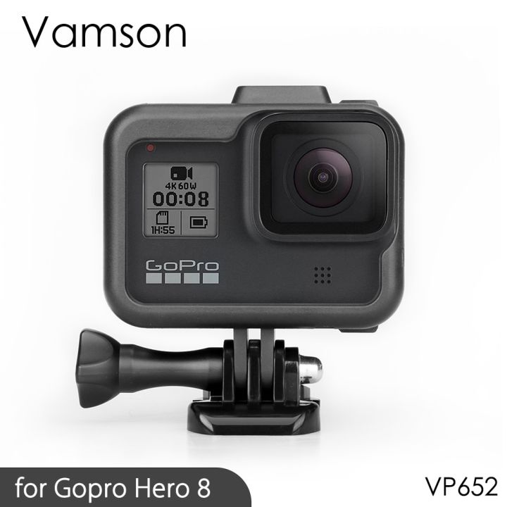 vamson-เคสสำหรับ-gopro-hero-8กรอบ-ฝาครอบป้องกันขอบที่ยึดปลอกหุ้มฐานสำหรับ-go-pro-ฮีโร่8-vp652อุปกรณ์ป้องกัน