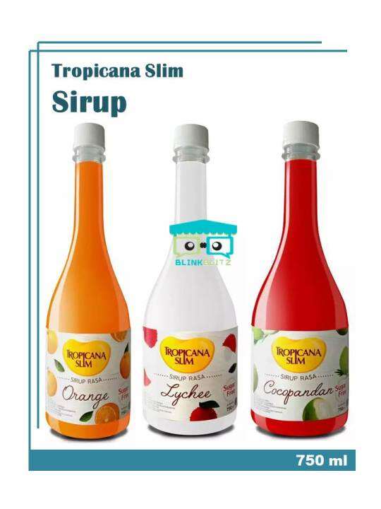 Tropicana Slim Sirup Low Sugar Orange Cocopandan Lychee 750 Ml Lazada