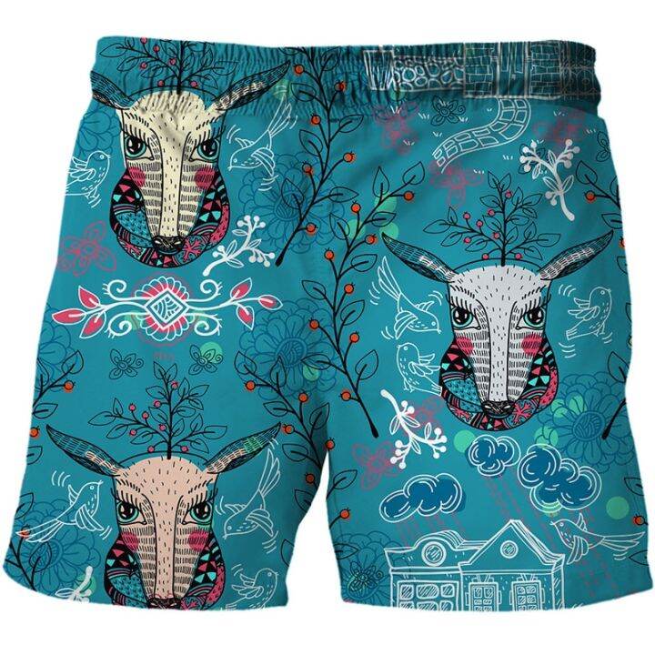 2023-new-men-summer-couples-cute-animal-mens-clothing-board-shorts-3d-print-plunge-swim-casual-holiday-swimming-beach-shorts