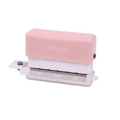 KW-Trio 6-Hole Paper Punch Handheld Plastic Hole Puncher Capacity 2 Sheets for Notebook Scrapbook White