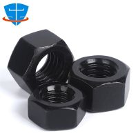 ☂❆ DIN934 Black Fine Thread Hexagon Nut M8 M10 M12 M14 M16 M18 M20 M24 M27 M30 M33M36 8.8 Grade Carbon Steel Hex Nut Screw Bolt Cap