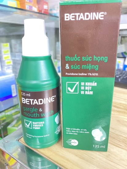 Nước súc miệng betadine chai 125ml - ảnh sản phẩm 1