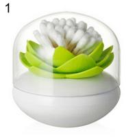 1 Pc  Lotus Shaped  Home Decor Toothpick Cotton Bud Swab Holder Storage Box 4 Colors Toothpick Case Stylish Cotton Swab Box