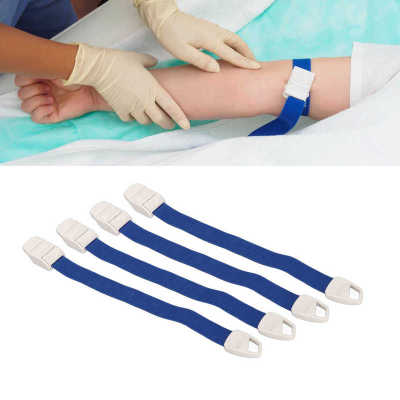 4pcs  Blue Emergency Buckle Elastic Tourniquet Adjustable Medical BuckleTourniquet Band for Blood Drawing Trauma Hemostasis