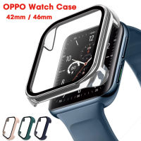 สำหรับ OPPO Watch 2 42มิลลิเมตร/46มิลลิเมตรสร้อยข้อมือปกพีซีกรอบ + ฟิล์มกระจกนิรภัยป้องกันหน้าจอสำหรับ OPPO Watch 2เคสป้องกัน46มิลลิเมตร