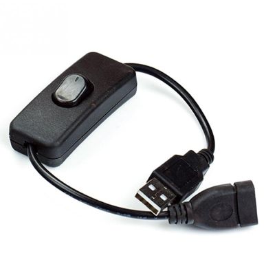 Kabel USB 28cm USB 2.0 A pria ke Wanita ekstensi kabel hitam Extender dengan saklar ON/OFF kabel untuk Lampu USB diskon besar