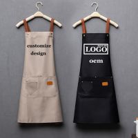 【DT】hot！ personality logo signature mens and womens kitchen aprons home chef baking clothes with pockets bib waist bag