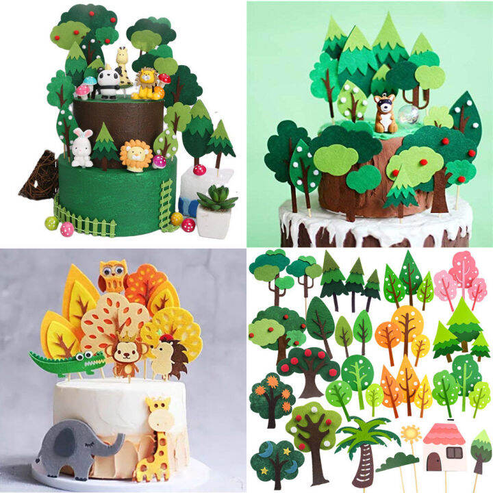 Jungle Safari Forest Tree Cake Topper For Kids Birthday Party Decorations Lazada PH