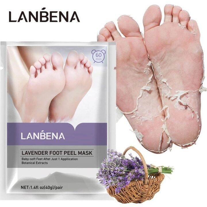 LANBENA Lavender Foot Peel Mask Remove Dead Skin Foot Mask Peeling