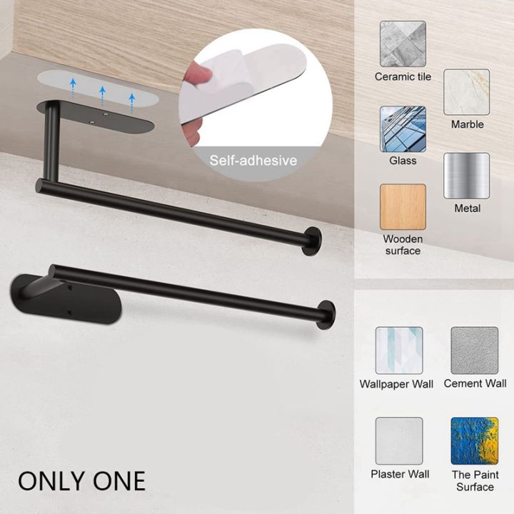 paper-towel-holders-under-cabinet-paper-towel-rack-wall-mount-thickened-steel-pipe-hanging-paper-towel-holders-black