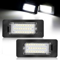 ไฟหมายเลขป้ายทะเบียนรถ LED สำหรับรถยนต์2ชิ้นสีขาวอัตโนมัติสำหรับ SKODA Octavia 3 5E A7ยกกระชับฟาเบีย MK2 MK3เยติ B6ชั้นเยี่ยม