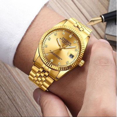 Dropshipping Mens Watch Fashion Luxury Business Quartz Wrist Watch Gold Steel Waterproof Date Hodinky Reloj Hombre Men Watches