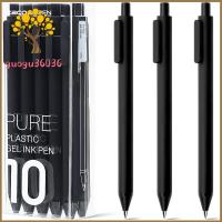 GUOGU ปากกาหมึกเจล0.5มม. 10ชิ้นปากกาลูกลื่นแบบกดหมึกดำยืดหดได้อุปกรณ์ภายในบ้าน