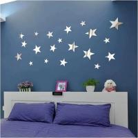20pcs Star Mirror Wall Sticker Acrylic Cartoon Starry Wall Decals For Kids Rooms Wall Stickers Home Decor Cute Stars Art Mural Wall Stickers  Decals