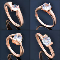 SINLEERY แฟชั่น Zircon 585 Rose Gold แหวน Hollow Love เจ้าสาวงานแต่งงานแหวนผู้หญิง Vintage เครื่องประดับ Fine 2022ใหม่ JZ022