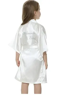 Girls silk dressing on sale gown