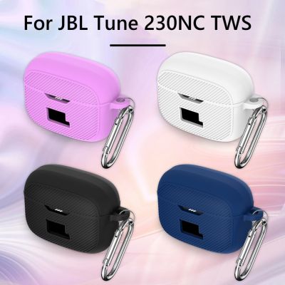 Silicone Headphone Holder Case for JBL Tune 130NC TWS Portable Earphone Cover with Hook Scratchproof for JBL Tune 230NC TWS Wireless Earbud Cases