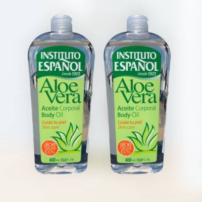 🎀 Instituto Espanol aloe vera body oil 400 ml. บำรุงผิวพรรณให้ชุ่มชื้น ลดอาการอักเสบของผิว(ว่านหางจระเข้ )