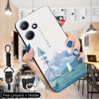 เคส PMP สำหรับ Infinix เคส30 30i 30 Play (แหวนใส่นิ้ว + เชือกเส้นเล็ก) เคสโทรศัพท์สำหรับหญิงสาวน่ารักแมวการ์ตูนสุนัขน่ารักเด็กผู้ชายเด็กผู้หญิงน่ารักกันกระแทกหลากสีปลอกซิลิโคนนิ่มฝาหลังโทรศัพท์ป้องกัน TPU