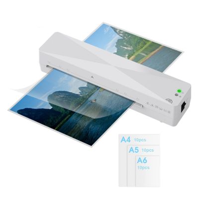 Small Portable A4 Hot Press Laminating Machine Automatic Plastic Sealing Machine with 30PCS Laminating Film