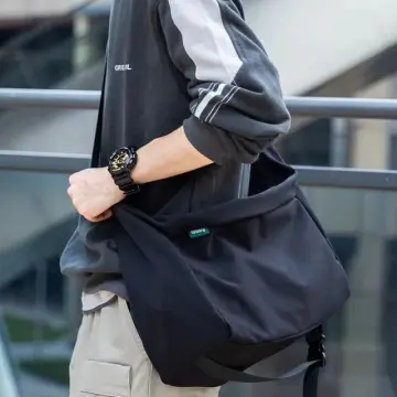 Men Fashion Plaid Shoulder Bag Sports Casual Messenger Bag