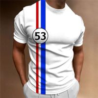 Summer MenS T Shirt Street Short Sleeve NO.53 Print T-Shirts Fashion Loose Tees Tops Oversized Clothing Casual Vintage T Shirt