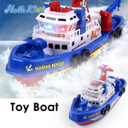 HelloKimi Music Light Boat Toy Electric Marine Rescue Fire Fighting Boat