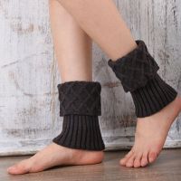 【CW】 Knitted Leg Warmers Short Toppers Boot Socks Outdoor Crochet Cuffs Ankle Elastic Ladies Protection Soft M0V9