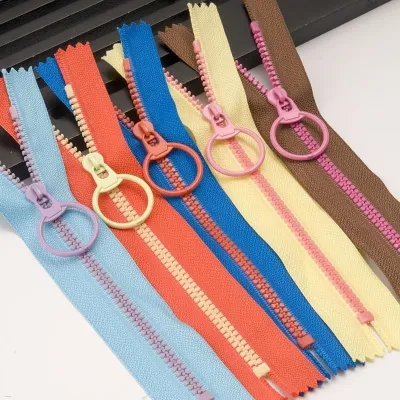 3PC(color random) Resin Two-color Zipper Change Purse Pocket Clothing Decoration Pen Bag Strip Closure Hand DIY