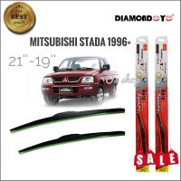 os อุปกรณ์เสริมรถยนต์ ที่ปัดน้ำฝน ใบปัดน้ำฝน ซิลิโคน ตรงรุ่น Mitsubishi Strada 1996 ไซส์ 21-19 ยี่ห้อ Diamondคุณภาพดีจริง