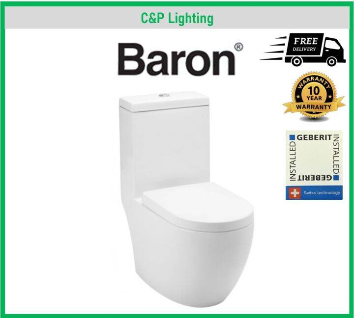 Baron 1-Piece Toilet Bowl Water Closet W-888 (Geberit Flushing System)