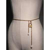 Womens Luxury Vintage Corset Pearl Splicing Waist Chain Belt on The Jeans Dress Creative Elegant DIY Combination Accessories