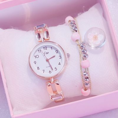 【Hot Sale】 ins cherry blossom girl watch female students all-match Korean version simple and cute fresh bracelet style