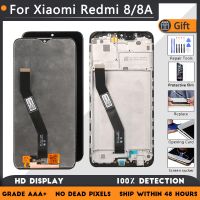 สำหรับ XIAOMI R Edmi 8สำหรับ XIAOMI R Edmi 8A ประกอบหน้าจอแอลซีดีต้นฉบับกับกรณีด้านหน้าสีดำ