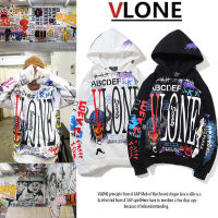 Volone X AF1เอดิสันชานมีฮู้ดฮิปฮอปกราฟฟิตี Hiroshi Fujwara เสื้อกีฬาแขนยาวทรงหลวม